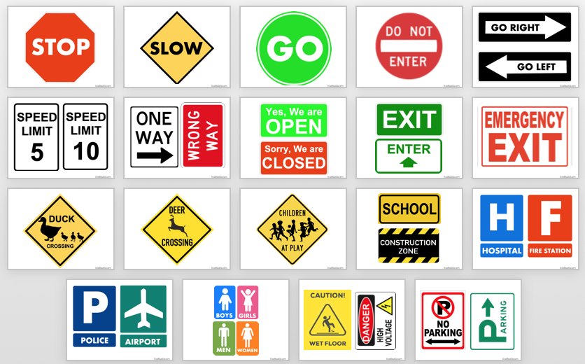 stop and go signs printable
